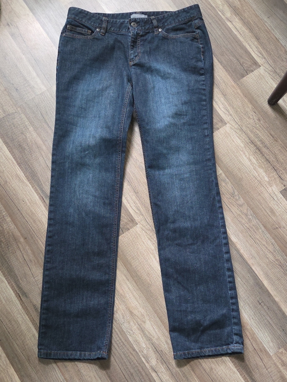 Ann Taylor Dark Wash Straight Leg Curvy Fit Jeans